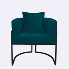 Poltrona Para Sala Base De Metal Preto Reforçada Liz Veludo -