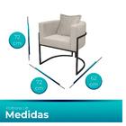 Poltrona Para Sala Base De Metal Preto Reforçada Liz Veludo -