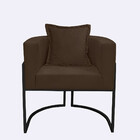 Poltrona Para Sala Base De Metal Preto Reforçada Liz Veludo -