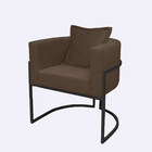 Poltrona Para Sala Base De Metal Preto Reforçada Liz Veludo -