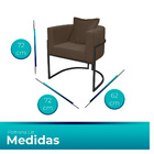 Poltrona Para Sala Base De Metal Preto Reforçada Liz Veludo -