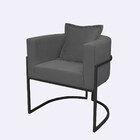 Poltrona Para Sala Base De Metal Preto Reforçada Liz Veludo -