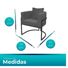 Poltrona Para Sala Base De Metal Preto Reforçada Liz Veludo -