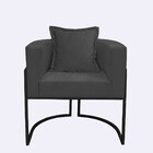 Poltrona Para Sala Base De Metal Preto Reforçada Liz Veludo -