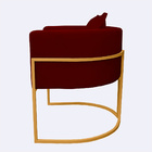 Poltrona Para Sala Base De Metal Reforçada Liz Veludo Bordo -