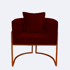 Poltrona Para Sala Base De Metal Reforçada Liz Veludo Bordo -