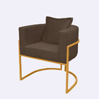 Poltrona Para Sala Base De Metal Reforçada Liz Veludo Capucci