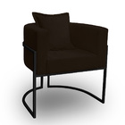 Poltrona Para Sala Base De Metal Reforçada Liz Veludo Marrom