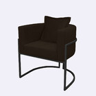 Poltrona Para Sala Base De Metal Reforçada Liz Veludo Marrom
