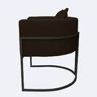 Poltrona Para Sala Base De Metal Reforçada Liz Veludo Marrom