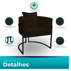 Poltrona Para Sala Base De Metal Reforçada Liz Veludo Marrom