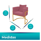 Poltrona Para Sala Base De Metal Reforçada Liz Veludo Rose -