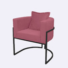 Poltrona Para Sala Base De Metal Reforçada Liz Veludo Rose -