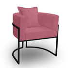 Poltrona Para Sala Base De Metal Reforçada Liz Veludo Rose -