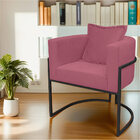 Poltrona Para Sala Base De Metal Reforçada Liz Veludo Rose -