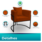 Poltrona Para Sala Base De Metal Reforçada Liz Veludo Terraco