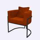 Poltrona Para Sala Base De Metal Reforçada Liz Veludo Terraco