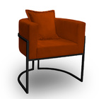 Poltrona Para Sala Base De Metal Reforçada Liz Veludo Terraco