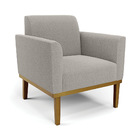 Poltrona Para Sala Base Madeira Castanho Marisa Bouclê D03 -