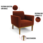 Poltrona Para Sala Base Madeira Castanho Marisa Bouclê D03 -