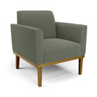 Poltrona Para Sala Base Madeira Castanho Marisa Bouclê D03 -