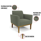 Poltrona Para Sala Base Madeira Castanho Marisa Bouclê D03 -