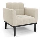 Poltrona Para Sala Base Madeira Fixa Preto Elisa Bouclê D03 -