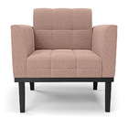 Poltrona Para Sala Base Madeira Fixa Preto Elisa Bouclê D03 -