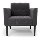 Poltrona Para Sala Base Madeira Fixa Preto Elisa Bouclê D03 -