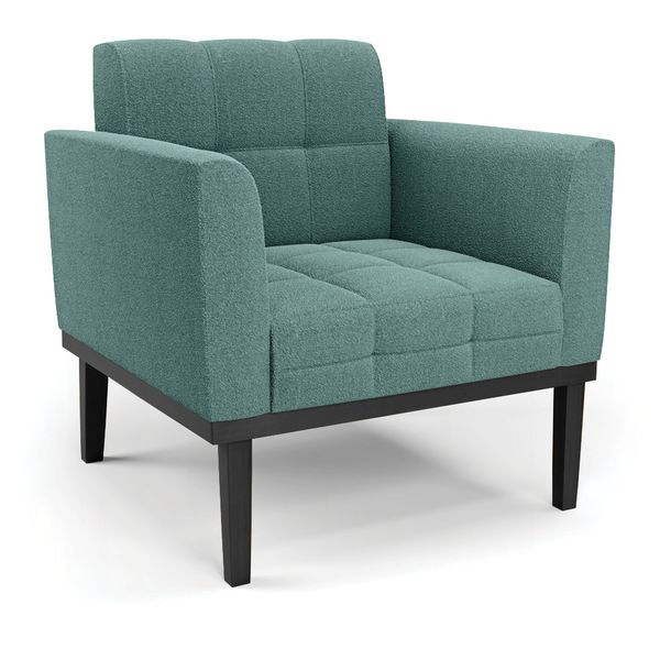 Poltrona Para Sala Base Madeira Fixa Preto Elisa Bouclê D03 -