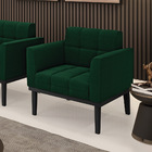 Poltrona Para Sala Base Madeira Fixa Preto Elisa Bouclê D03 -