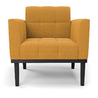 Poltrona Para Sala Base Madeira Fixa Preto Elisa Bouclê D03 -