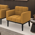 Poltrona Para Sala Base Madeira Fixa Preto Elisa Bouclê Mosta