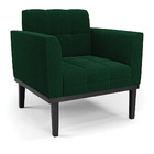 Poltrona Para Sala Base Madeira Fixa Preto Elisa Bouclê Verde