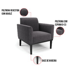 Poltrona Para Sala Base Madeira Preto Marisa Bouclê D03 - D'r