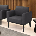 Poltrona Para Sala Base Madeira Preto Marisa Bouclê D03 - D'r