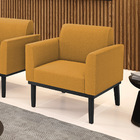 Poltrona Para Sala Base Madeira Preto Marisa Bouclê D03 - D'r