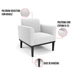 Poltrona Para Sala Base Madeira Preto Marisa Bouclê D03 - D'r