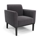 Poltrona Para Sala Base Madeira Preto Marisa Bouclê Grafite D