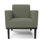 Poltrona Para Sala Base Madeira Preto Marisa Bouclê Pistache