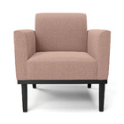 Poltrona Para Sala Base Madeira Preto Marisa Bouclê Rosê D03