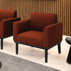 Poltrona Para Sala Base Madeira Preto Marisa Bouclê Terra D03