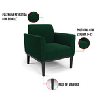 Poltrona Para Sala Base Madeira Preto Marisa Bouclê Verde D03
