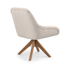 Poltrona Para Sala Com Base Giratória - Linho Nude