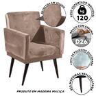 Poltrona Para Sala Com Pés De Madeira Veludo Bege Maldivas Sh
