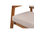 Poltrona Para Sala Comoditá - Jatobá E Tecido Bege - Meu Móve