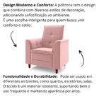 Poltrona Para Sala Confortável Decorativa Laura Suede Rosa