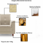 Poltrona Para Sala Confortável Decorativa Londres Linho Cinza