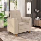 Poltrona Para Sala Confortável Decorativa Londres Veludo Bege