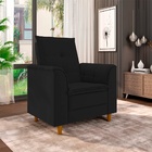 Poltrona Para Sala Confortável Decorativa Londres Veludo Preto